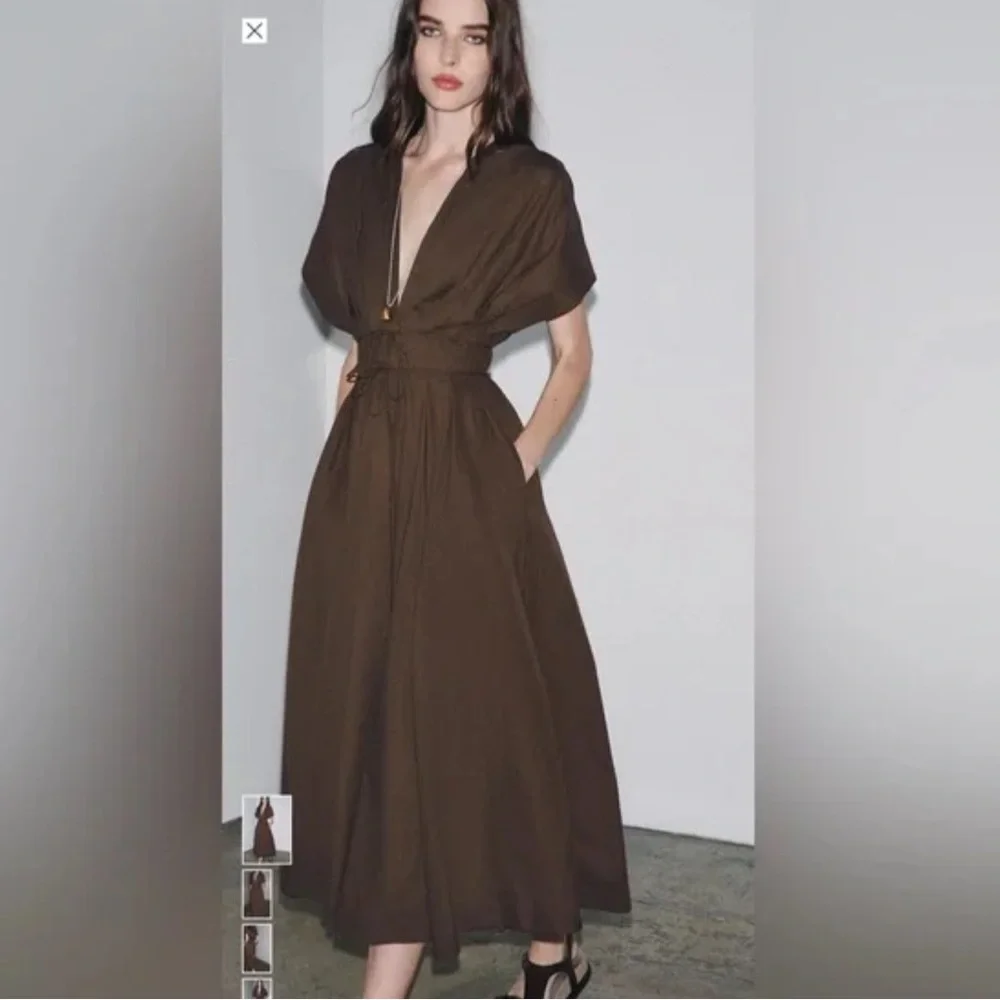 Zara NWT pleated midi dress 9479/249 - Picture 1 of 10